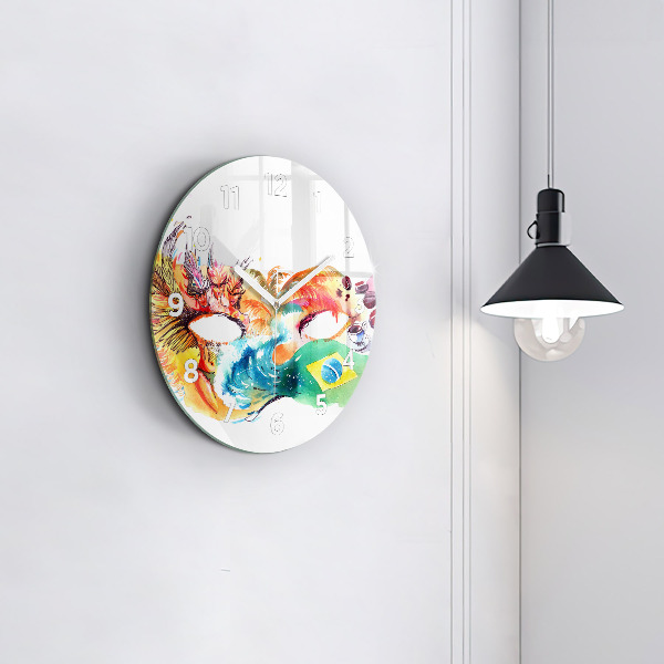 Round glass wall clock Culture - Brazilian flag