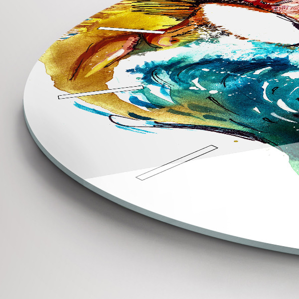 Round glass wall clock Culture - Brazilian flag