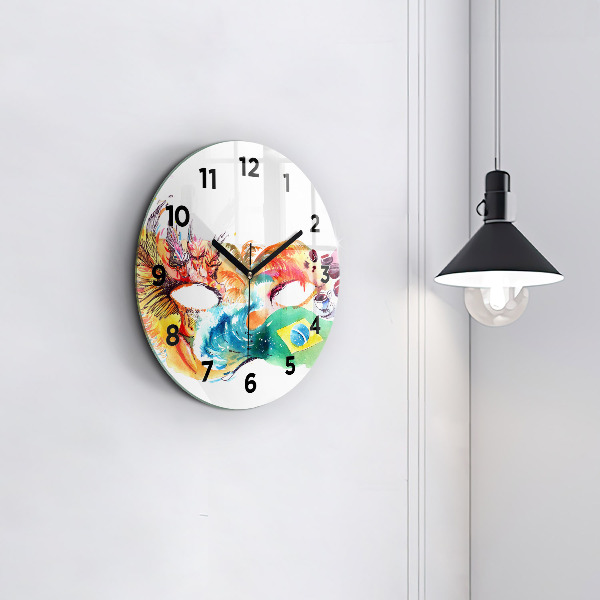 Round glass wall clock Culture - Brazilian flag