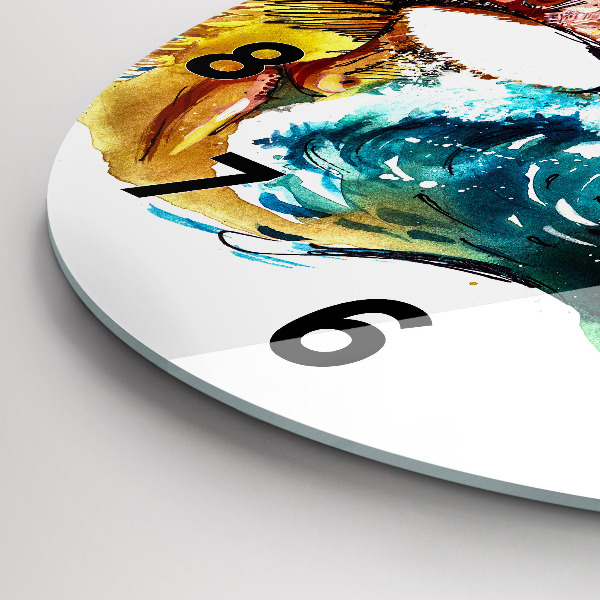 Round glass wall clock Culture - Brazilian flag