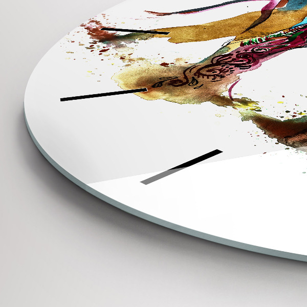 Round glass wall clock Indian Culture