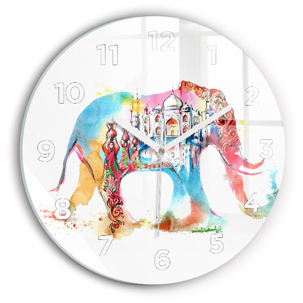 Round glass wall clock Indian Culture