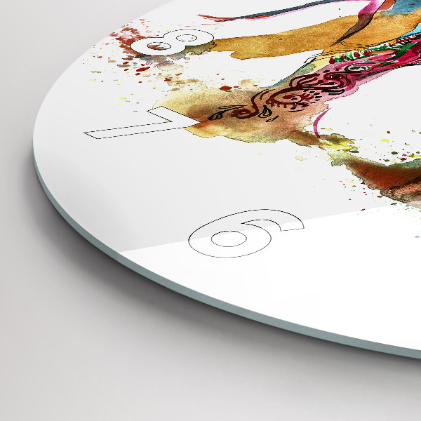 Round glass wall clock Indian Culture