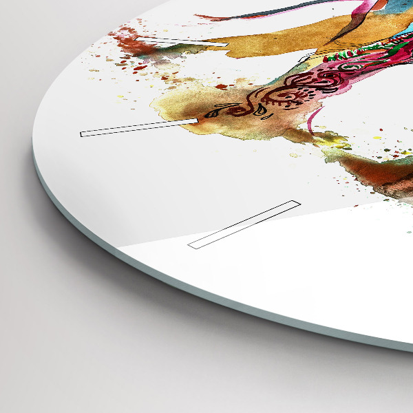 Round glass wall clock Indian Culture