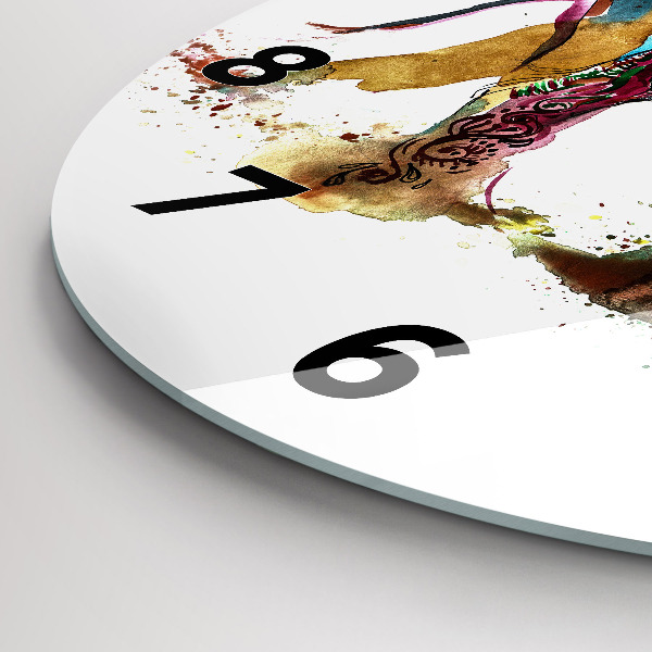 Round glass wall clock Indian Culture