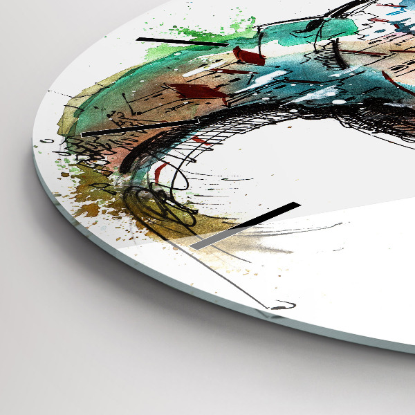 Round glass wall clock Swiss watch