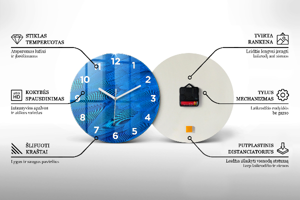 Round glass wall clock Italy - Venetian Gondola