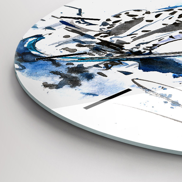 Round glass wall clock Dalmatian and Umbrella