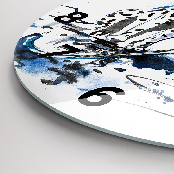 Round glass wall clock Dalmatian and Umbrella