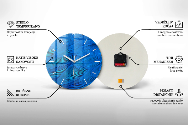 Round glass wall clock The solar system