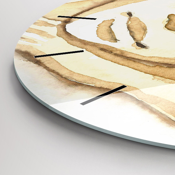 Round glass wall clock Portrait of a woman