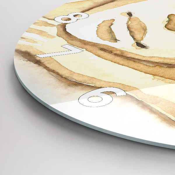 Round glass wall clock Portrait of a woman
