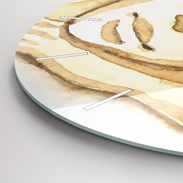 Round glass wall clock Portrait of a woman