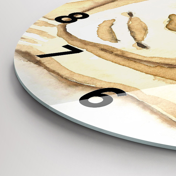 Round glass wall clock Portrait of a woman