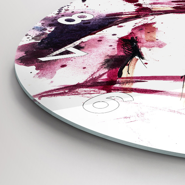 Round glass wall clock Lovers abstraction