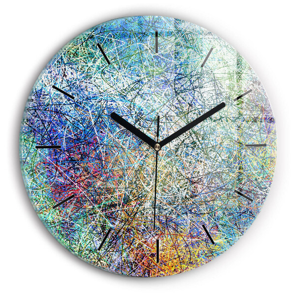 Round glass wall clock Abstraction - Emotions