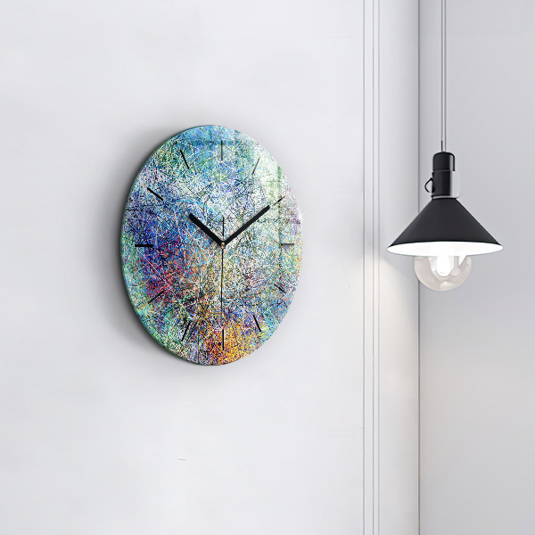 Round glass wall clock Abstraction - Emotions