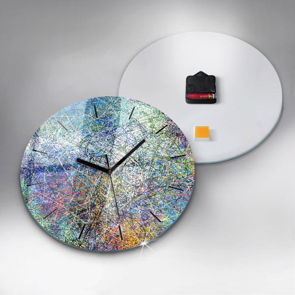 Round glass wall clock Abstraction - Emotions