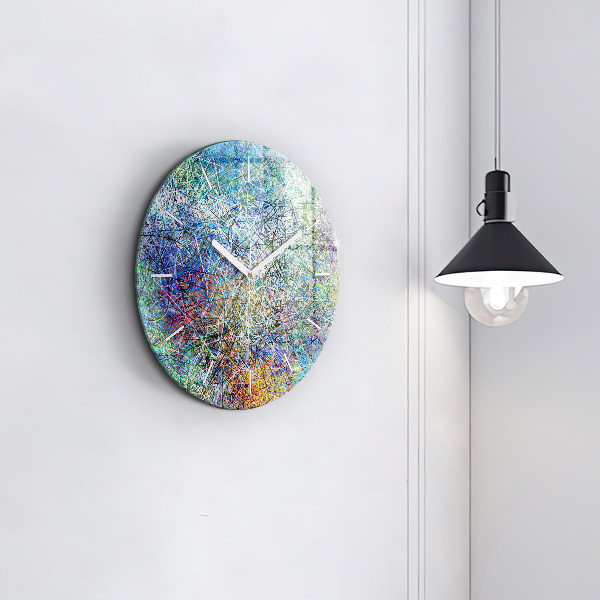 Round glass wall clock Abstraction - Emotions