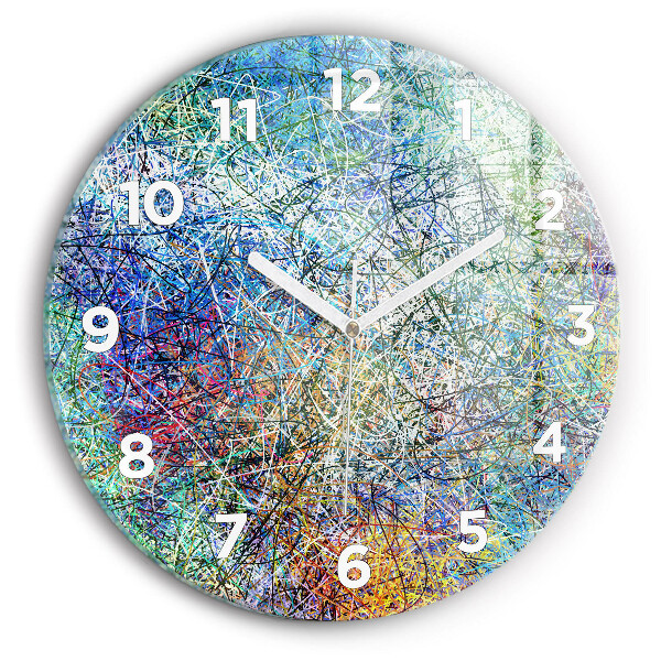 Round glass wall clock Abstraction - Emotions