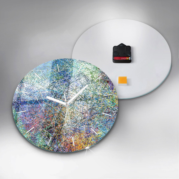 Round glass wall clock Abstraction - Emotions