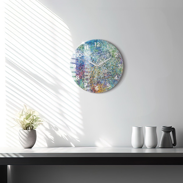 Round glass wall clock Abstraction - Emotions