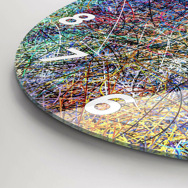 Round glass wall clock Abstraction - Emotions