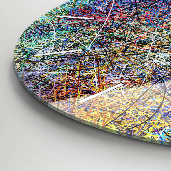 Round glass wall clock Abstraction - Emotions