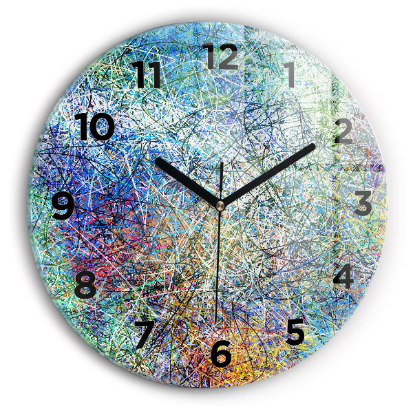 Round glass wall clock Abstraction - Emotions
