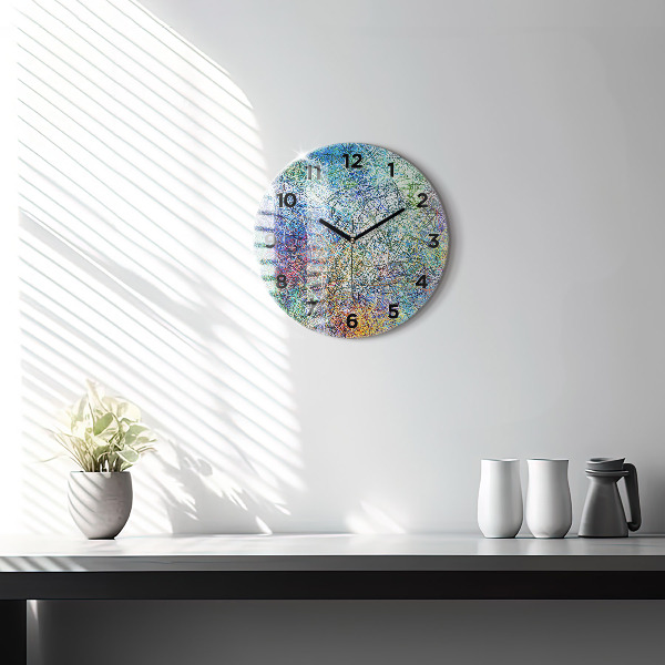Round glass wall clock Abstraction - Emotions