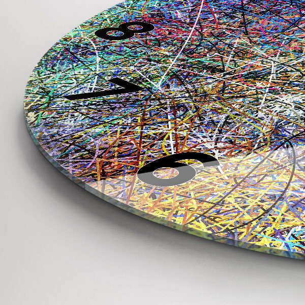 Round glass wall clock Abstraction - Emotions