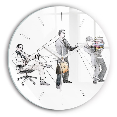 Round glass wall clock Puppet People