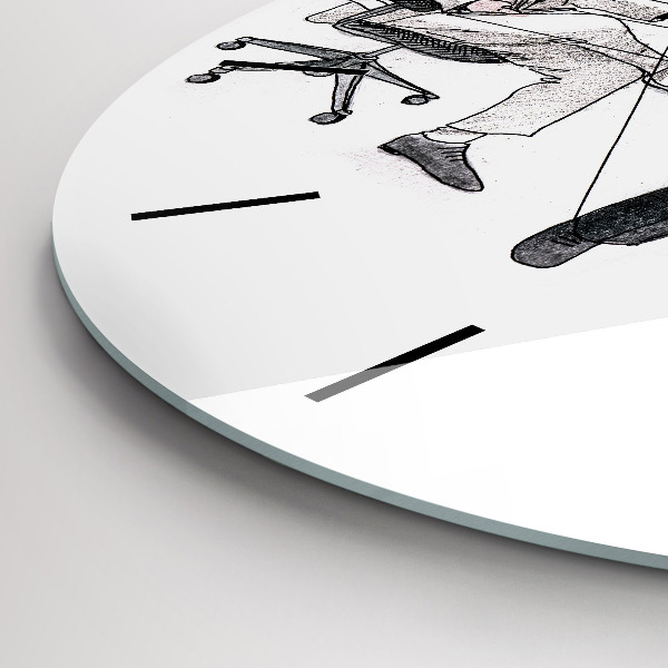Round glass wall clock Puppet People