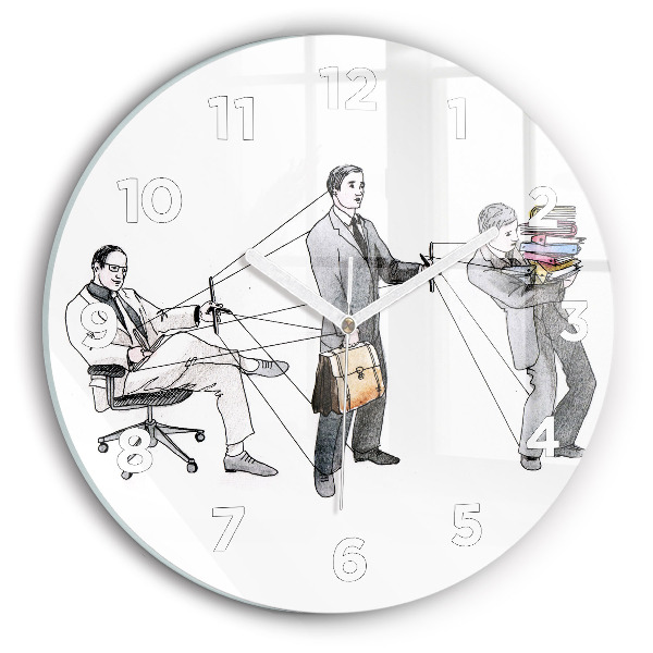 Round glass wall clock Puppet People