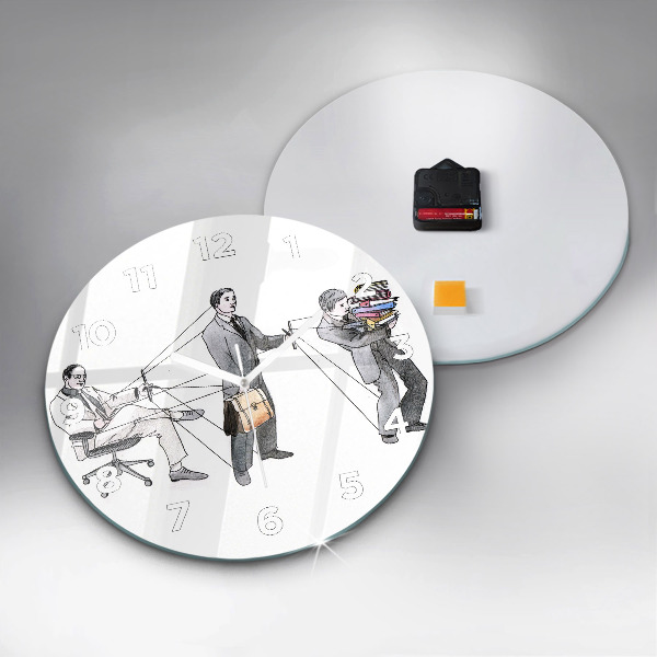 Round glass wall clock Puppet People