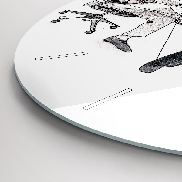 Round glass wall clock Puppet People