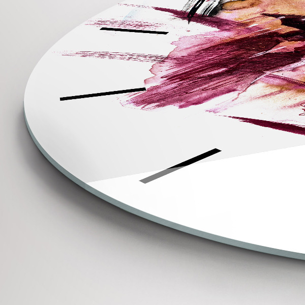 Round glass wall clock Romantic couple