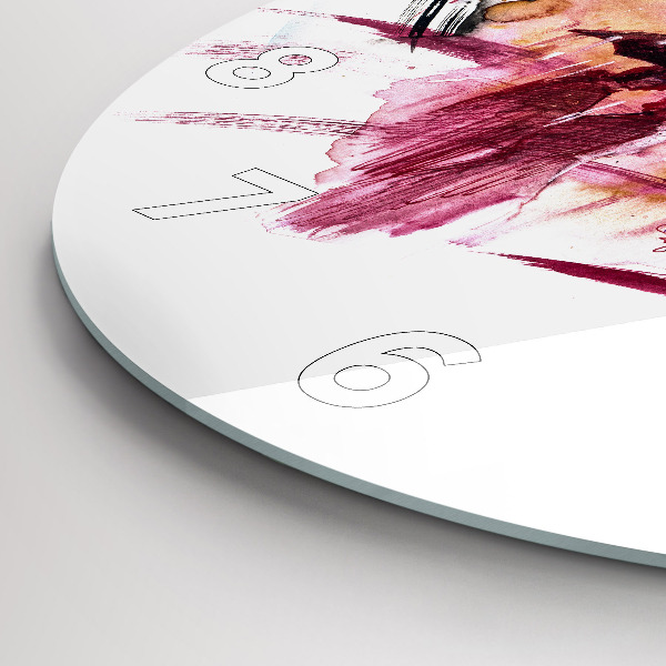 Round glass wall clock Romantic couple