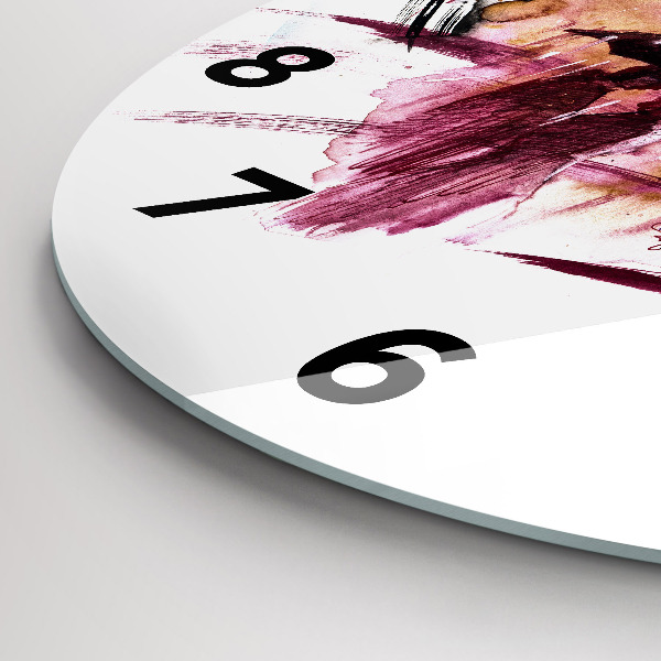 Round glass wall clock Romantic couple
