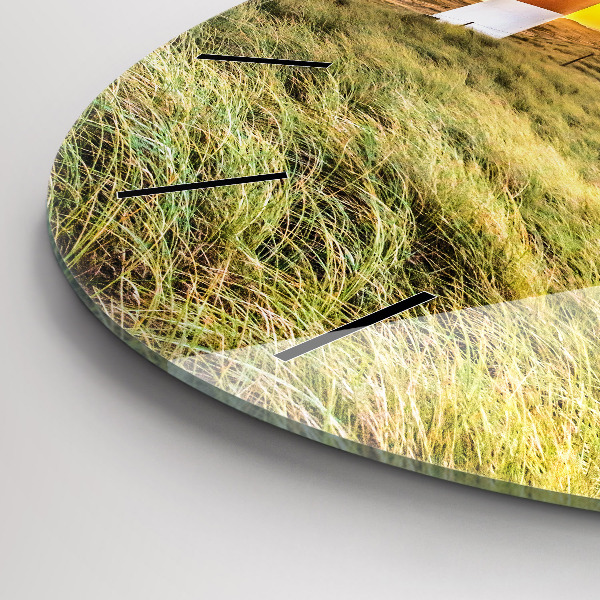 Round glass wall clock Lighthouse