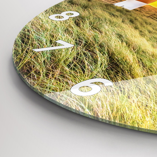 Round glass wall clock Lighthouse