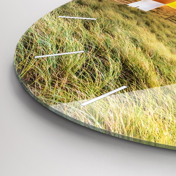 Round glass wall clock Lighthouse