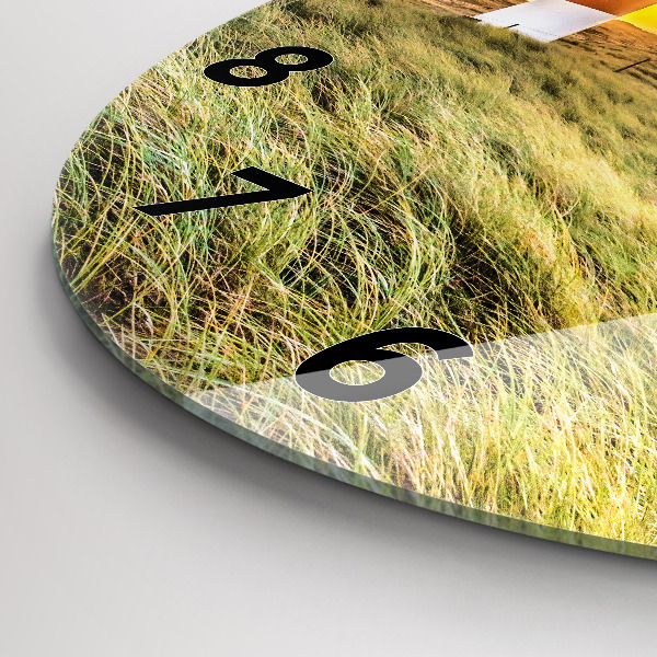 Round glass wall clock Lighthouse