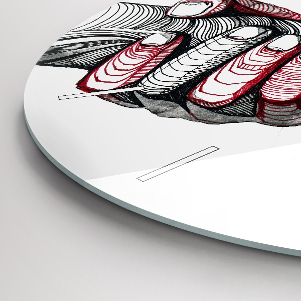 Round glass wall clock Holding hands