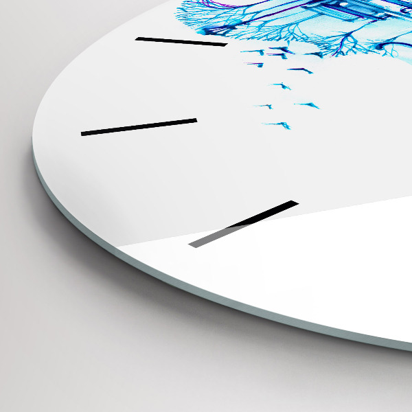 Round glass wall clock Cello Park Lake