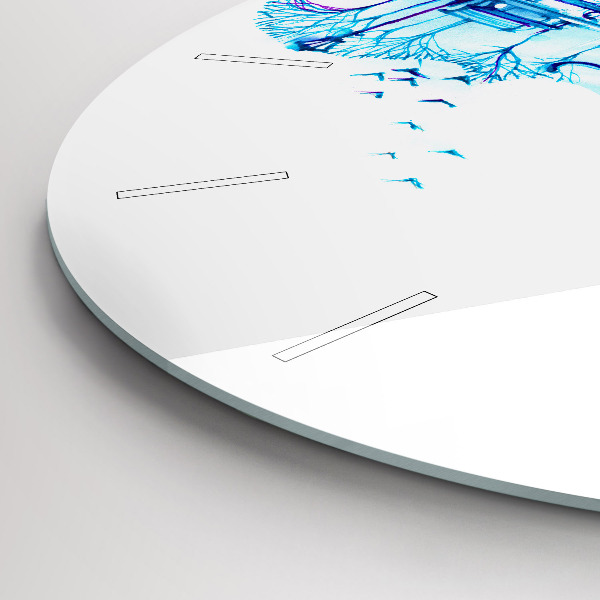 Round glass wall clock Cello Park Lake