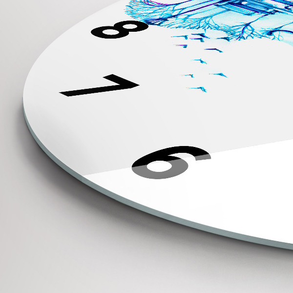 Round glass wall clock Cello Park Lake