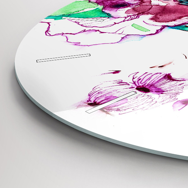 Round glass wall clock Woman with glasses