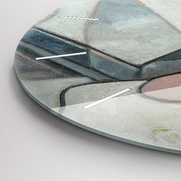 Round glass wall clock Abstract painting