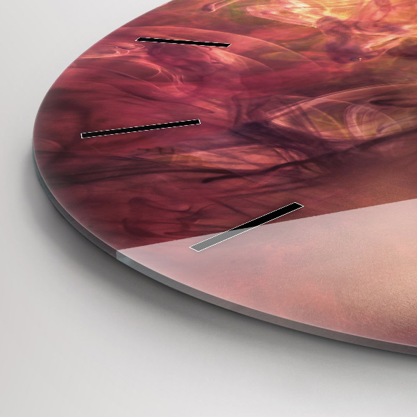 Round glass wall clock Portrait of a woman